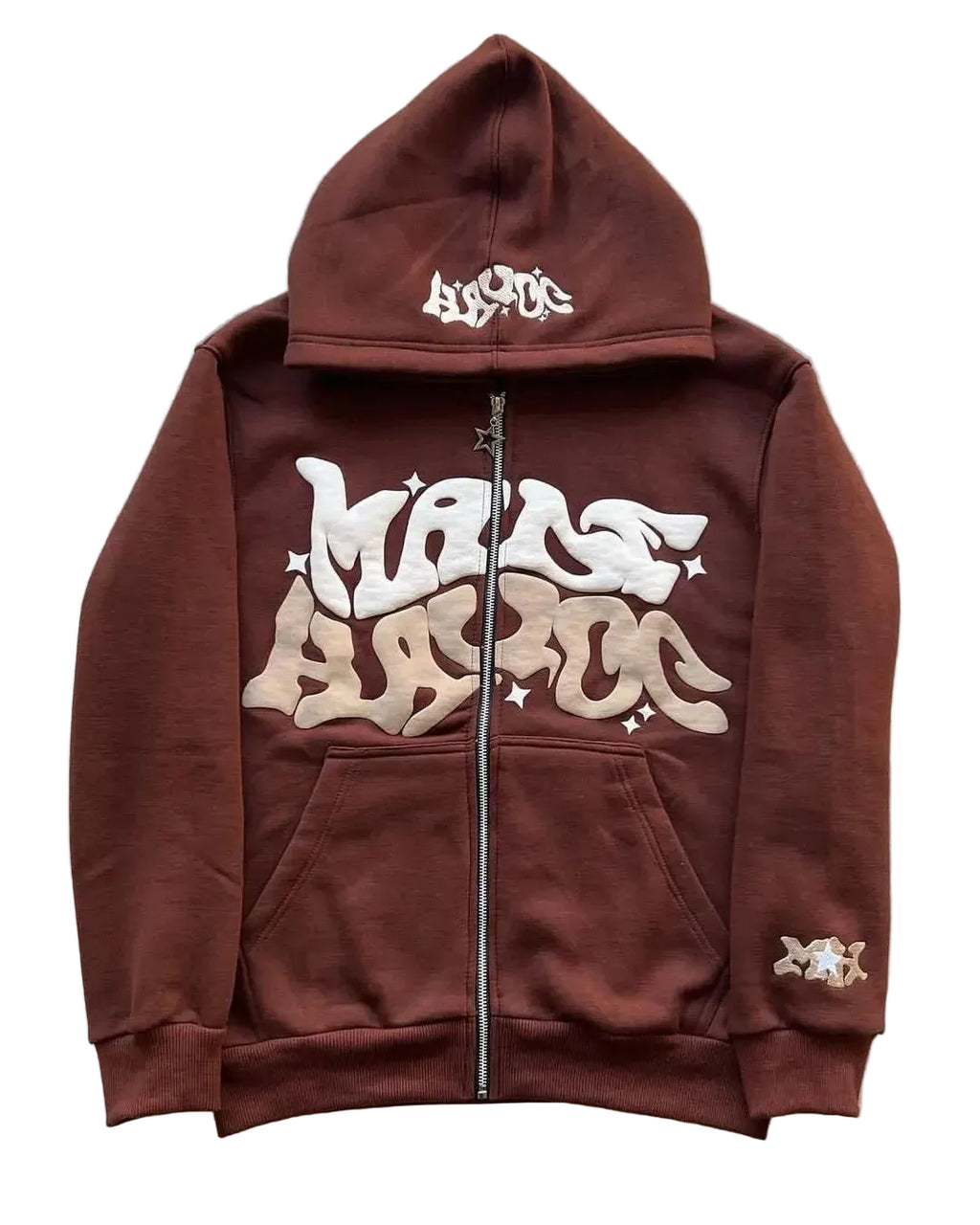 Letter Printed Zipper Hoodie