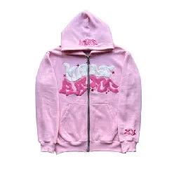 Letter Printed Zipper Hoodie