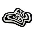 Irregular Black And White Abstract Rug