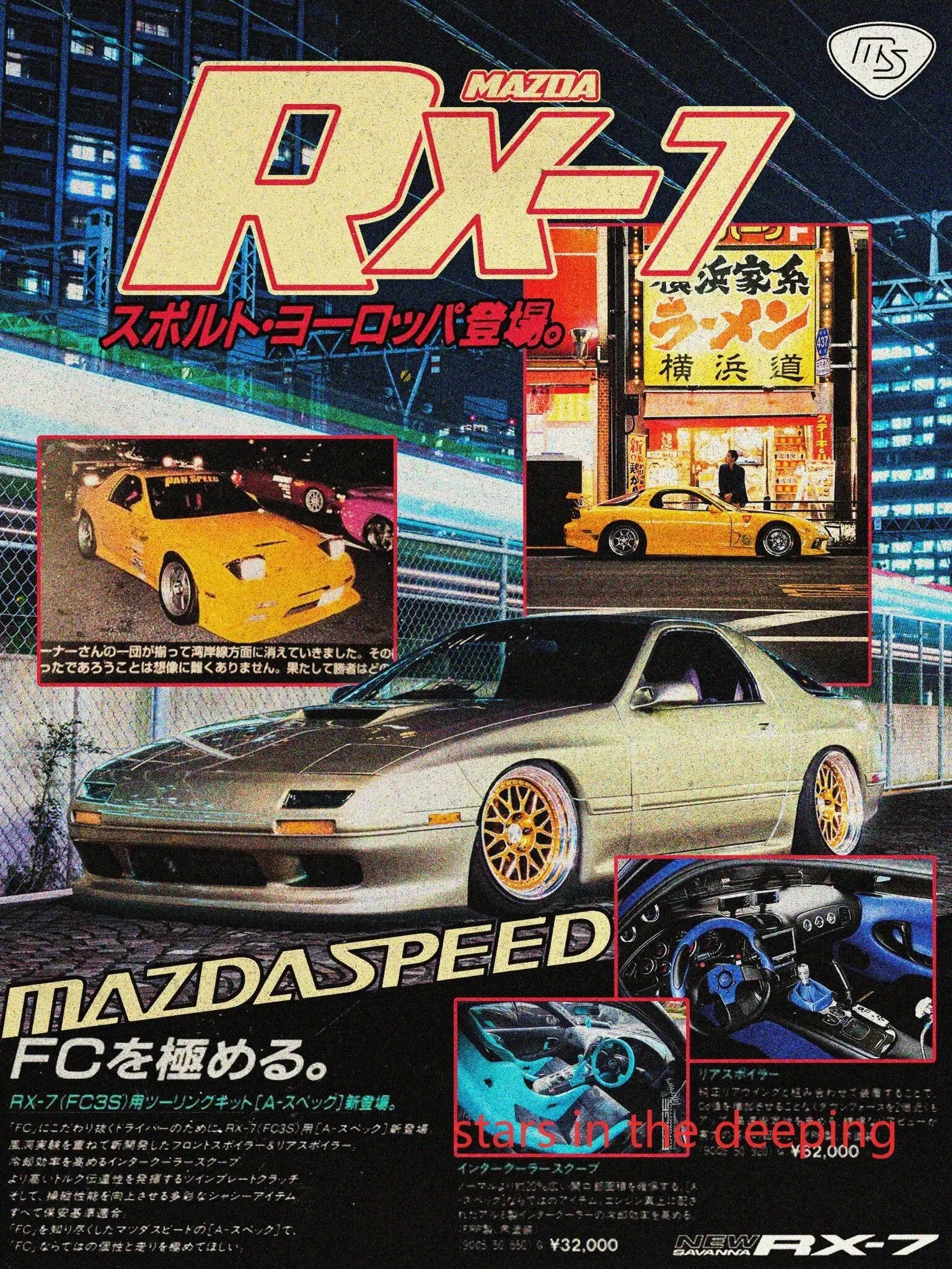 Vintage Japanese Racing Car Poster