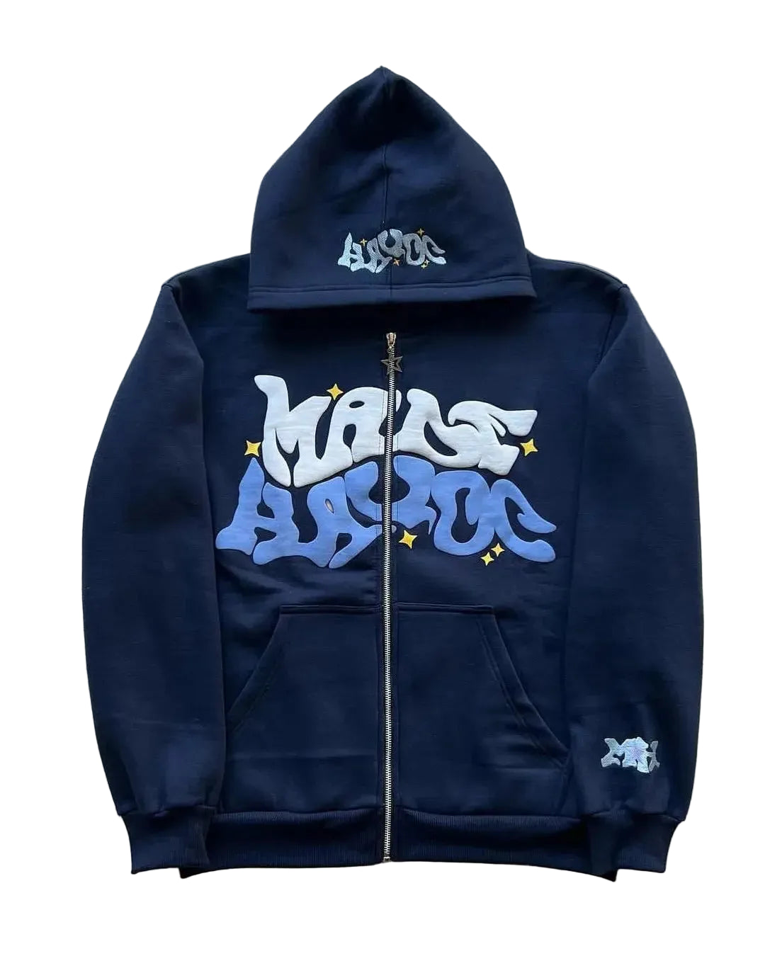 Letter Printed Zipper Hoodie