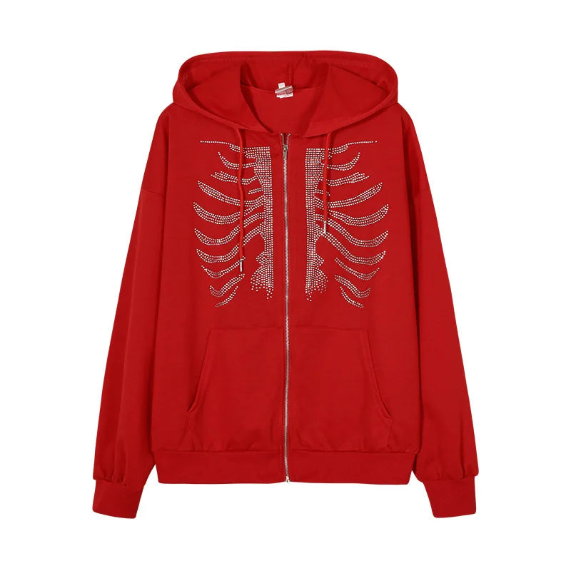 Rhinestone Skeleton Hoodie