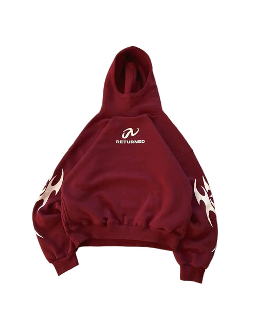 Flame pattern hoodie