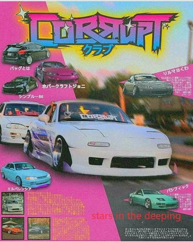 Vintage Japanese Racing Car Poster