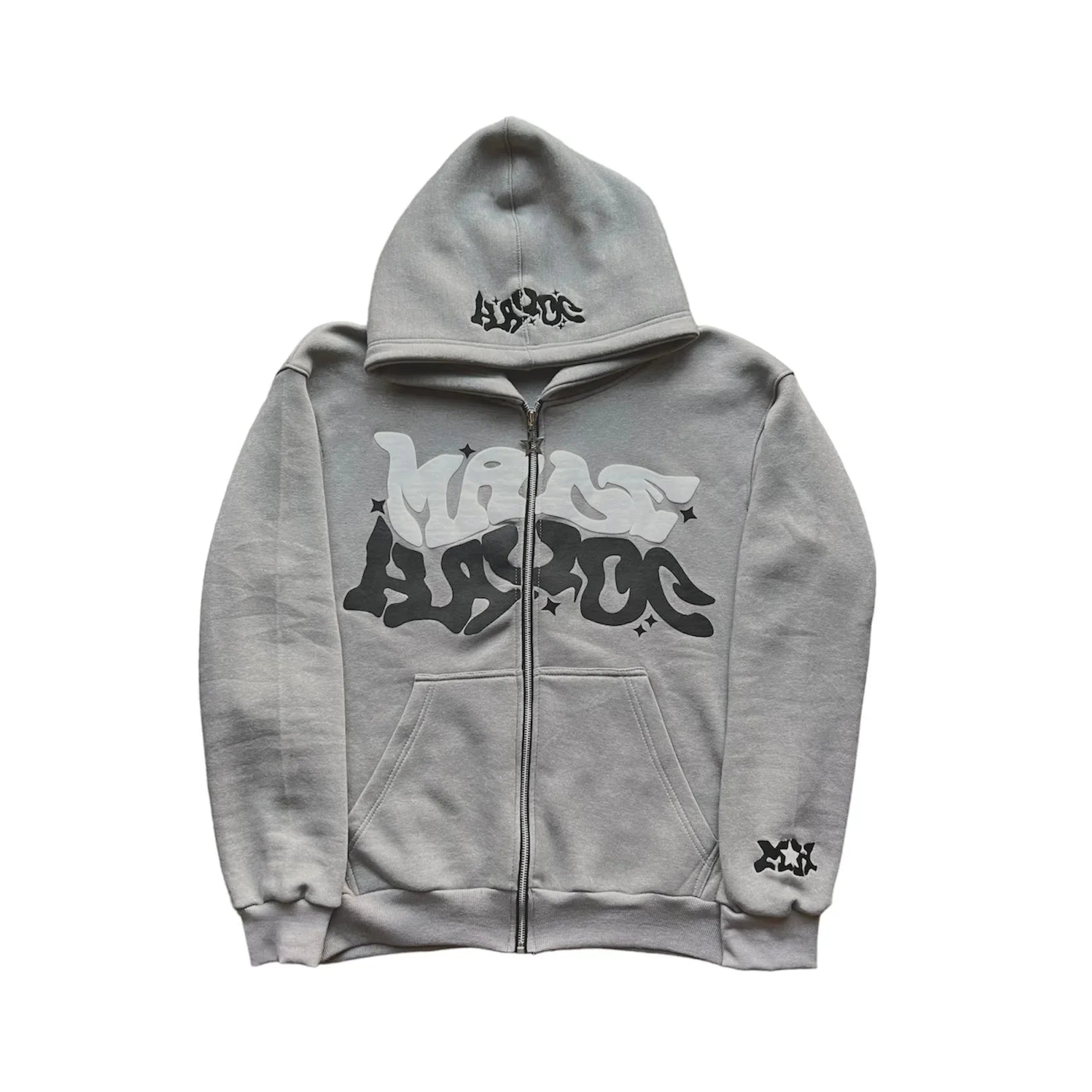 Letter Printed Zipper Hoodie